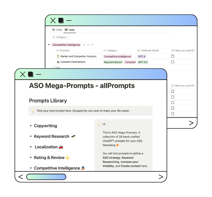 ASO Prompt Pack examples